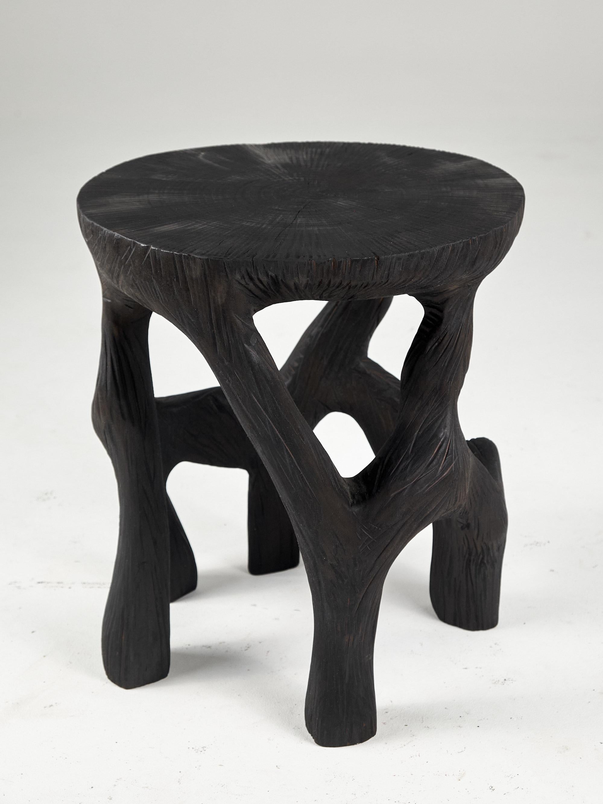 Croatian Satyrs, Solid Wood Sculptural Side, Table Original Contemporary Design