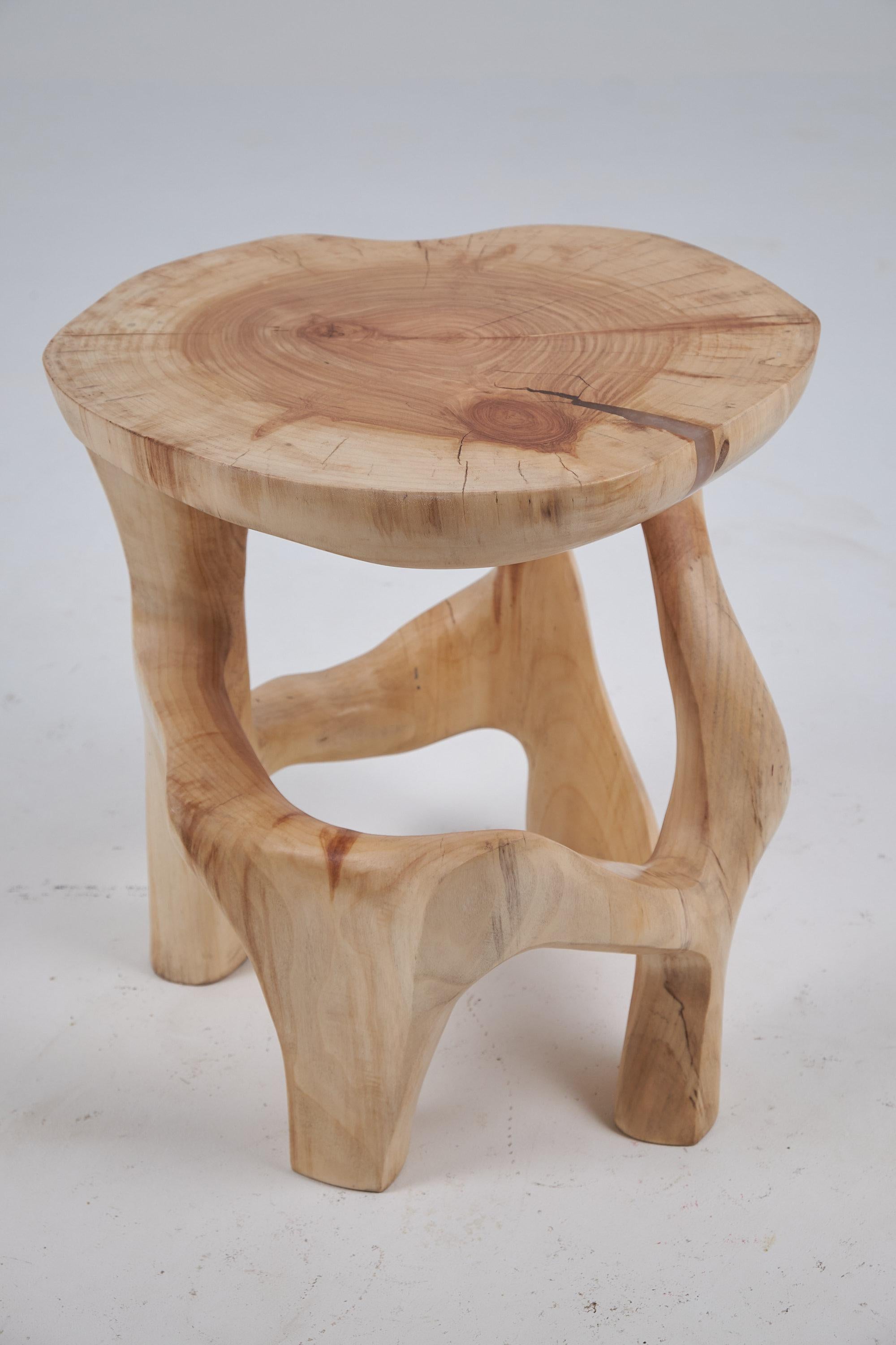 Croatian Satyrs, Solid Wood Sculptural Side, Table Original Contemporary Design, Lognitur