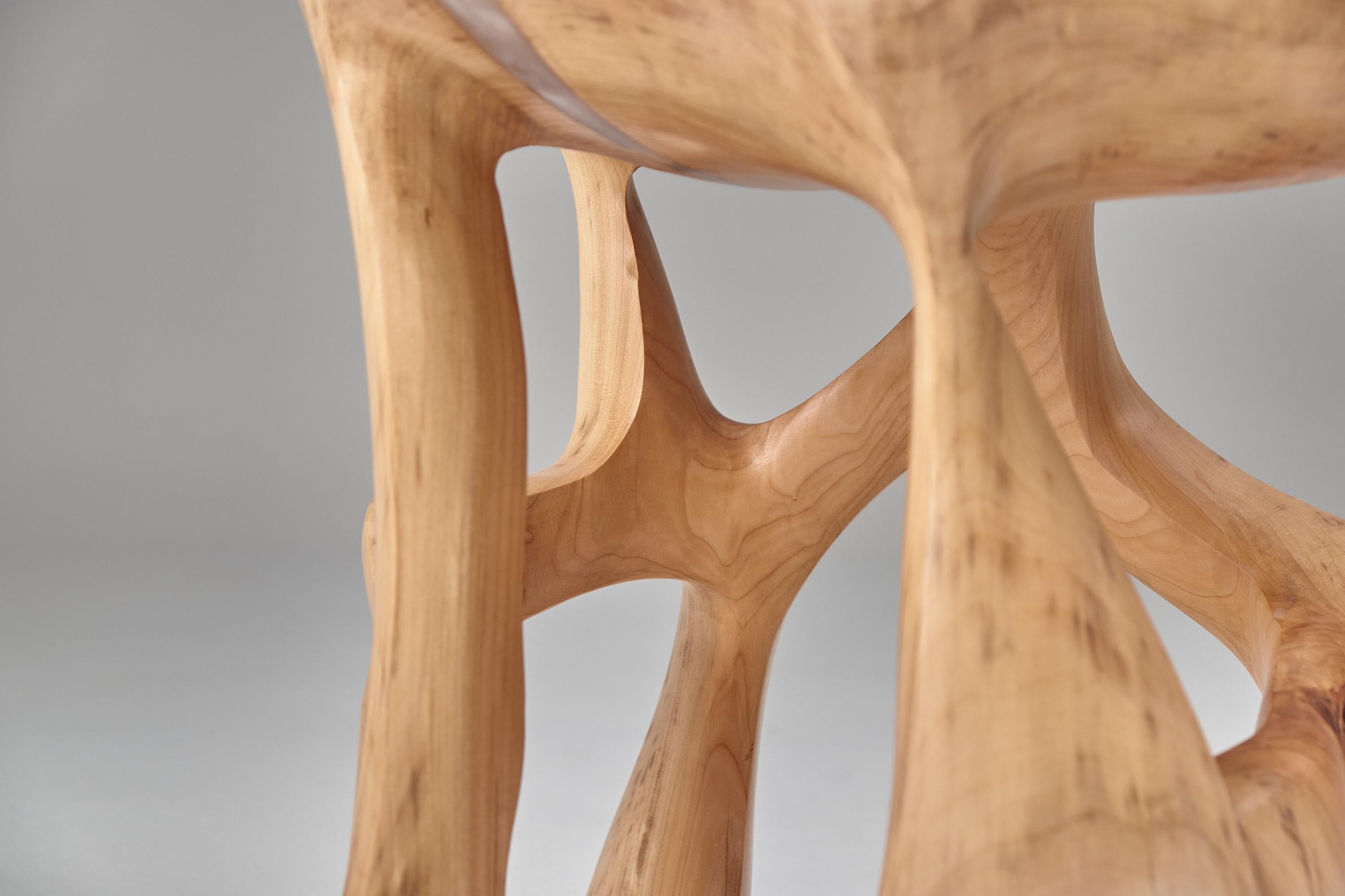 XXIe siècle et contemporain Satyres, table d'appoint sculpturale en bois massif, design contemporain original, Lognitur