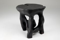 Satyrs, Solid Wood Sculptural Side, Table Original Contemporary Design, Lognitur