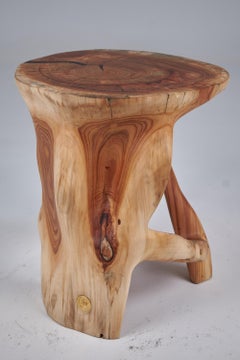 Table d'appoint sculpturale en bois massif Satyrs, design contemporain d'origine, Logniture