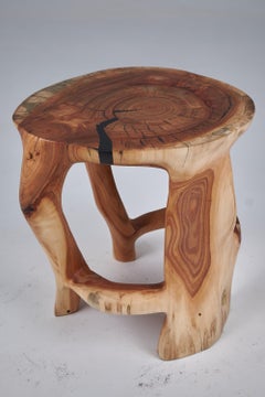 Satyrs, Solid Wood Sculptural Side Table Original Contemporary Design, Logniture