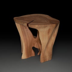Satyrs, Solid Wood Sculptural Side Table, Original Contemporary Design, Logniture