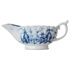 Antique Sauce Boat, Mission Church Pattern, Worcester, circa 1765