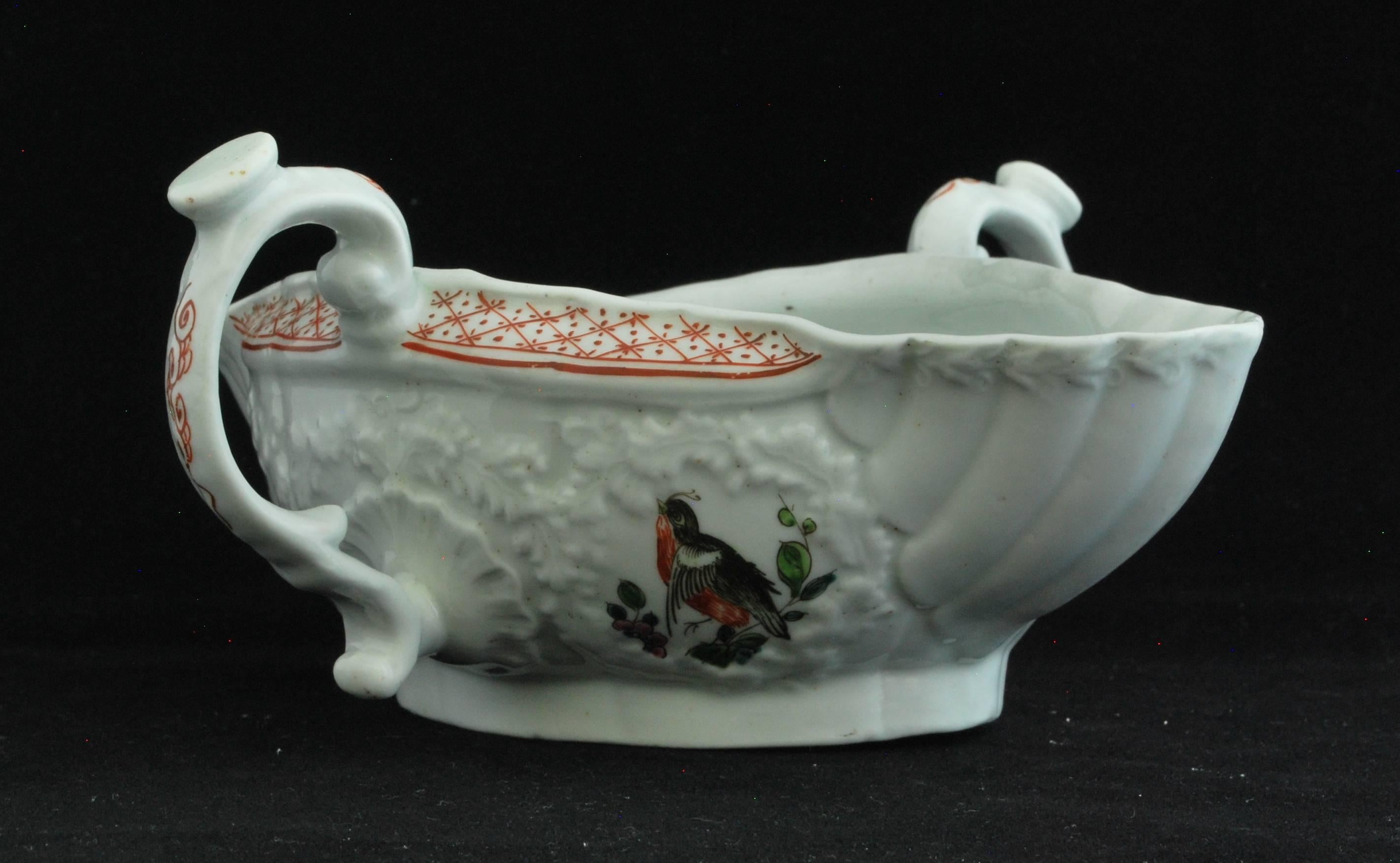 Sauce Boat, Double-Handled, Worcester, circa 1756 For Sale 1