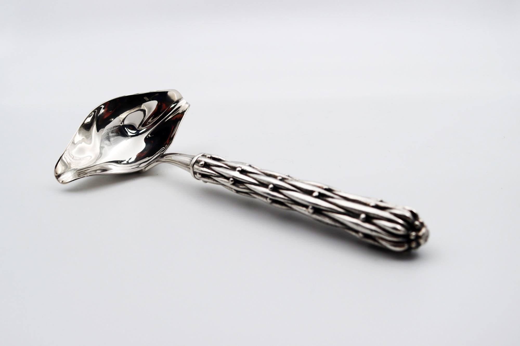 French Sauce Spoon in Silver Bronze For Sale