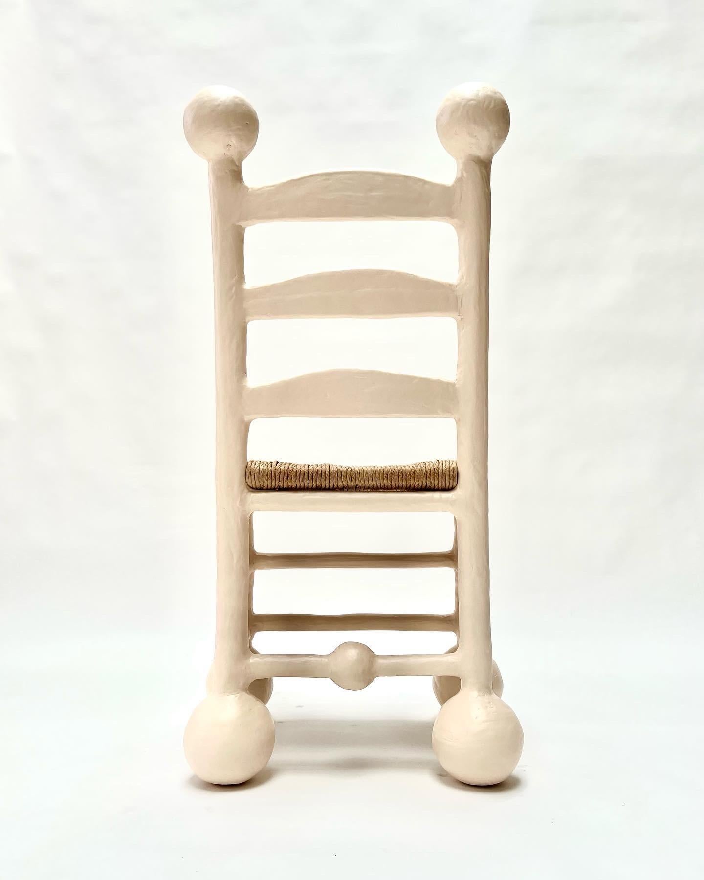 Post-Modern Saucer Dining Chair in Gypsum & Fiberglass by Brent Warr Studios, Set of 4 For Sale