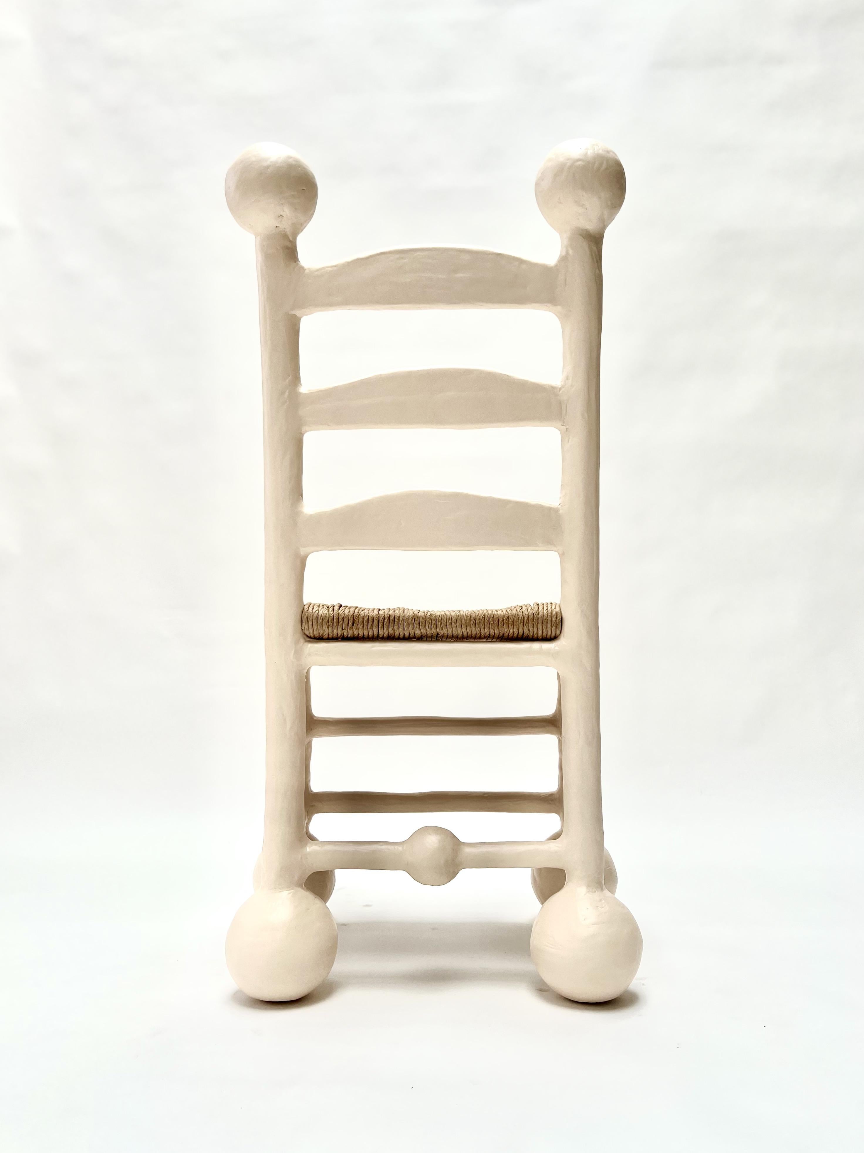 Saucer Dining Chair in Gypsum & Fiberglass by Brent Warr Studios, Set of 4 In New Condition For Sale In Bainbridge, GA