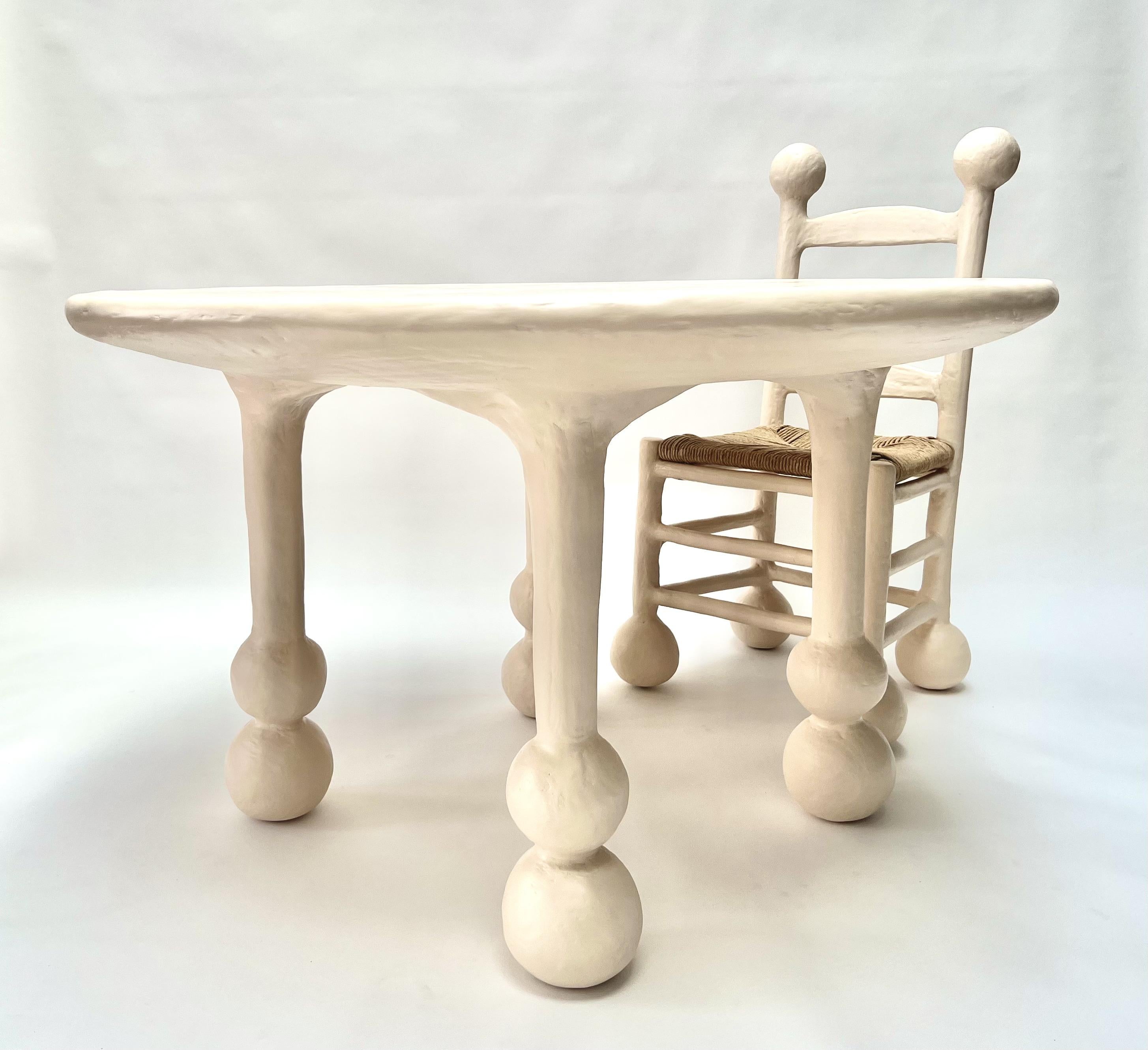Contemporary Saucer Dining Chair in Gypsum & Fiberglass by Brent Warr Studios, Set of 4 For Sale