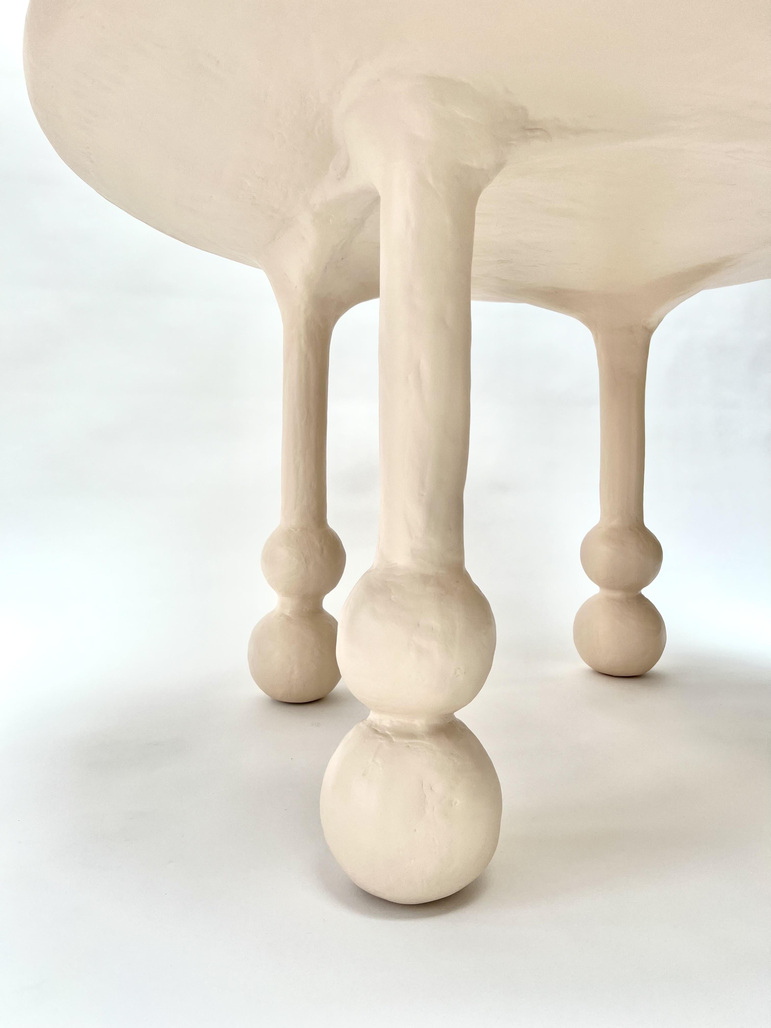 Hand-Crafted Saucer Dining Table in Gypsum & Fiberglass by Brent Warr Studios For Sale