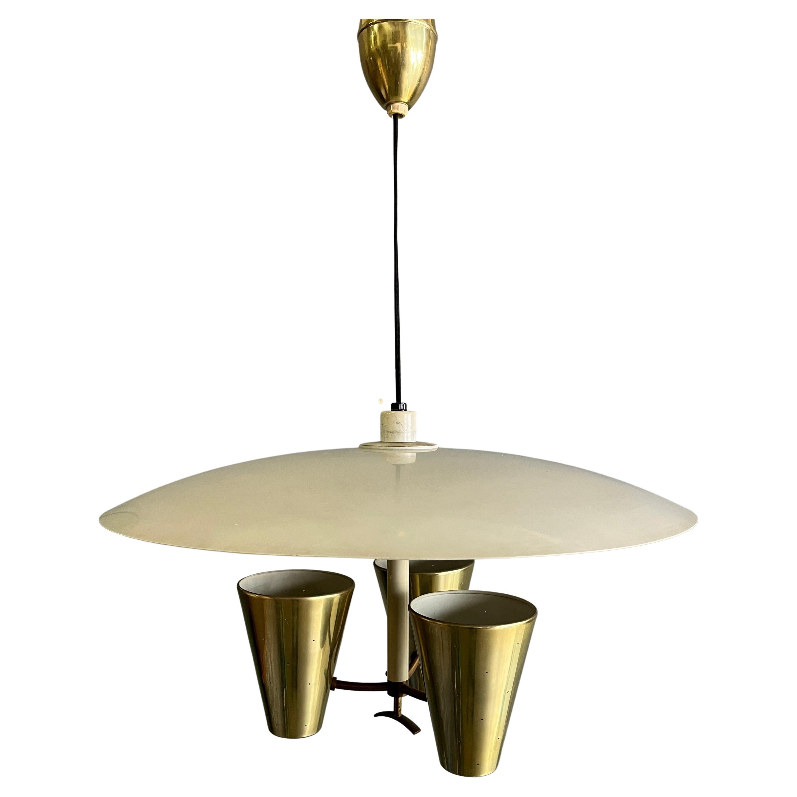 Saucer Pendant Light by Edward Wormley for Lightolier In Good Condition For Sale In BROOKLYN, NY