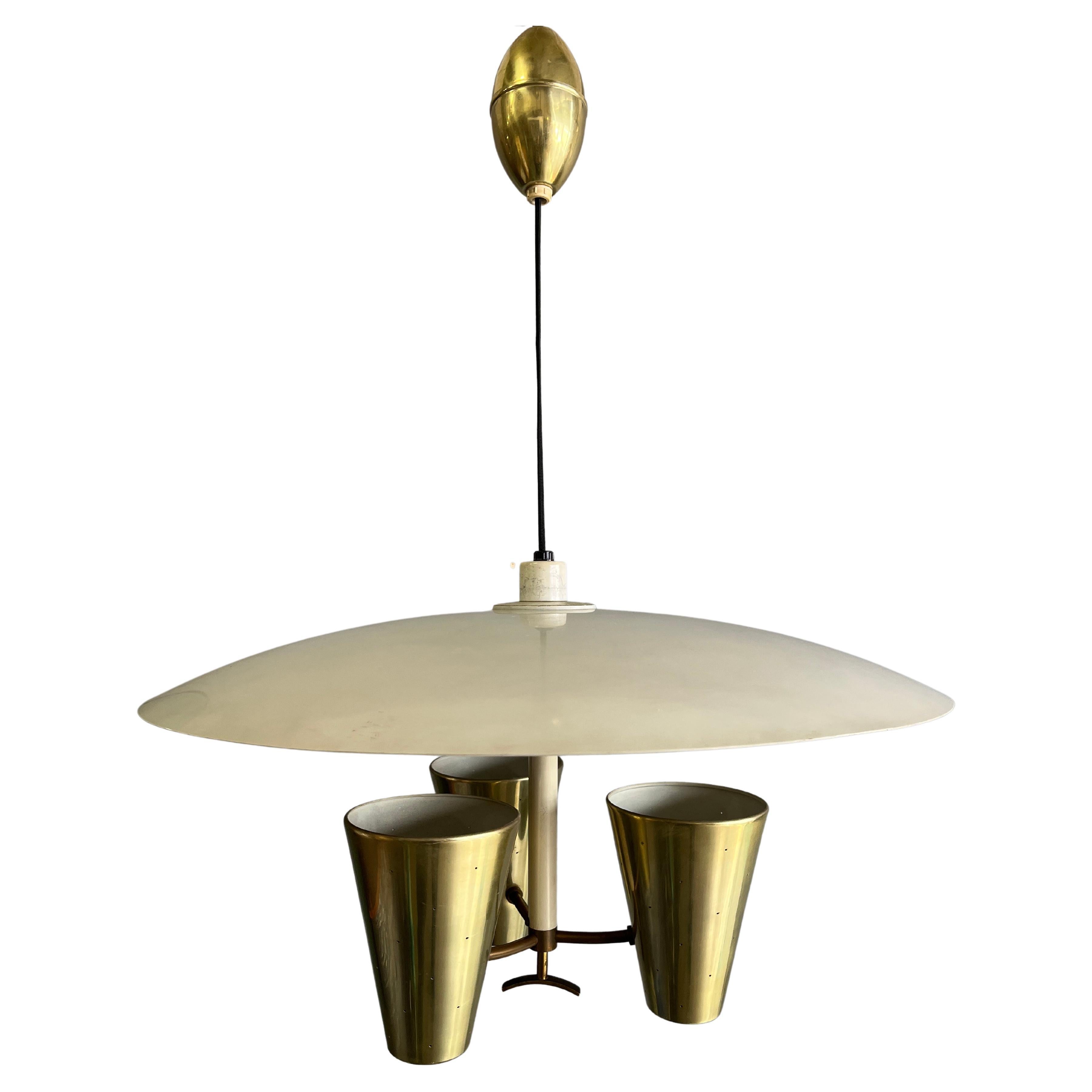 20ième siècle Lampe à suspension soucoupe d'Edward Wormley pour Lightolier en vente