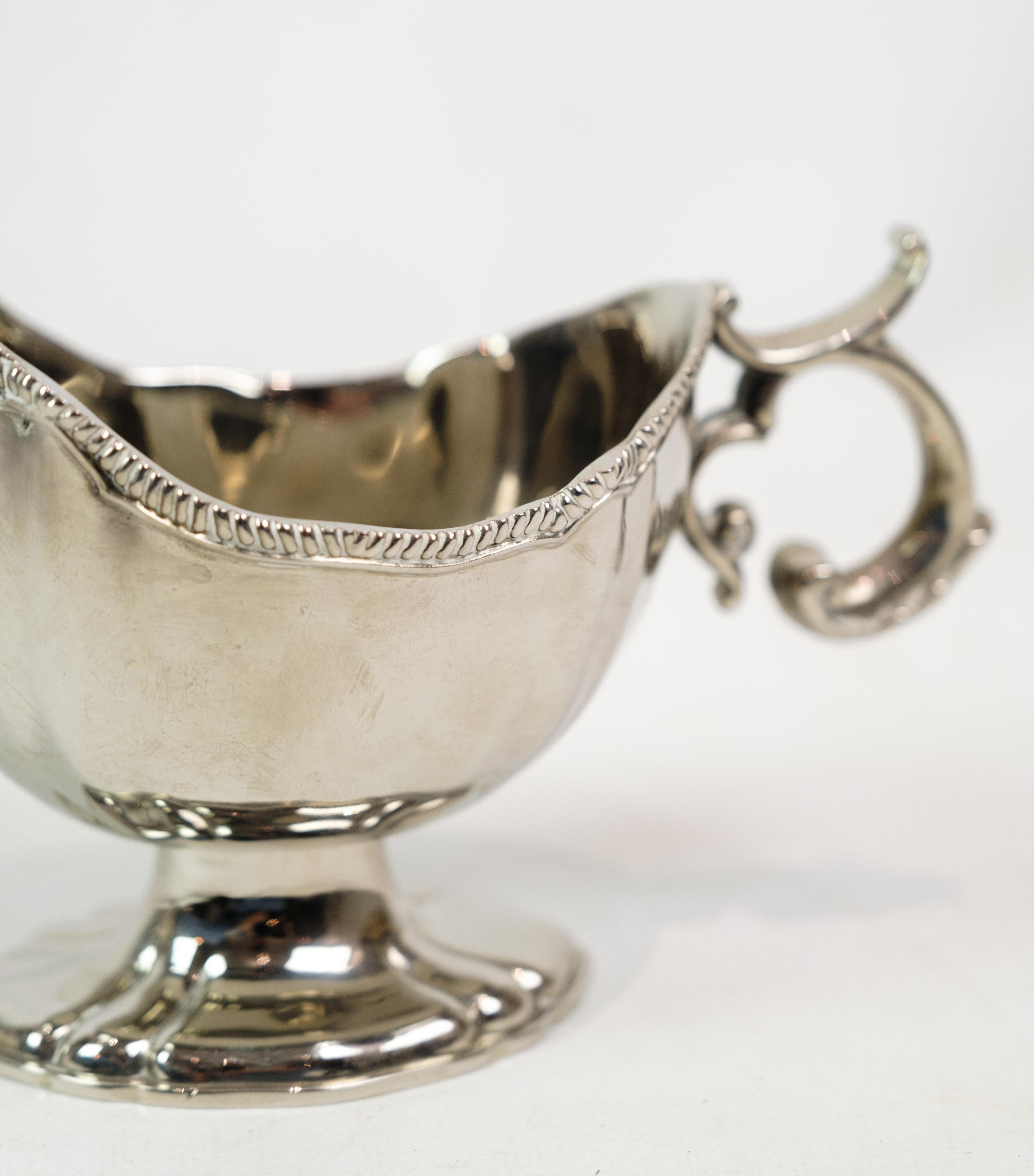 Danish Saucer, silver stain, pearl edge, 1930s For Sale