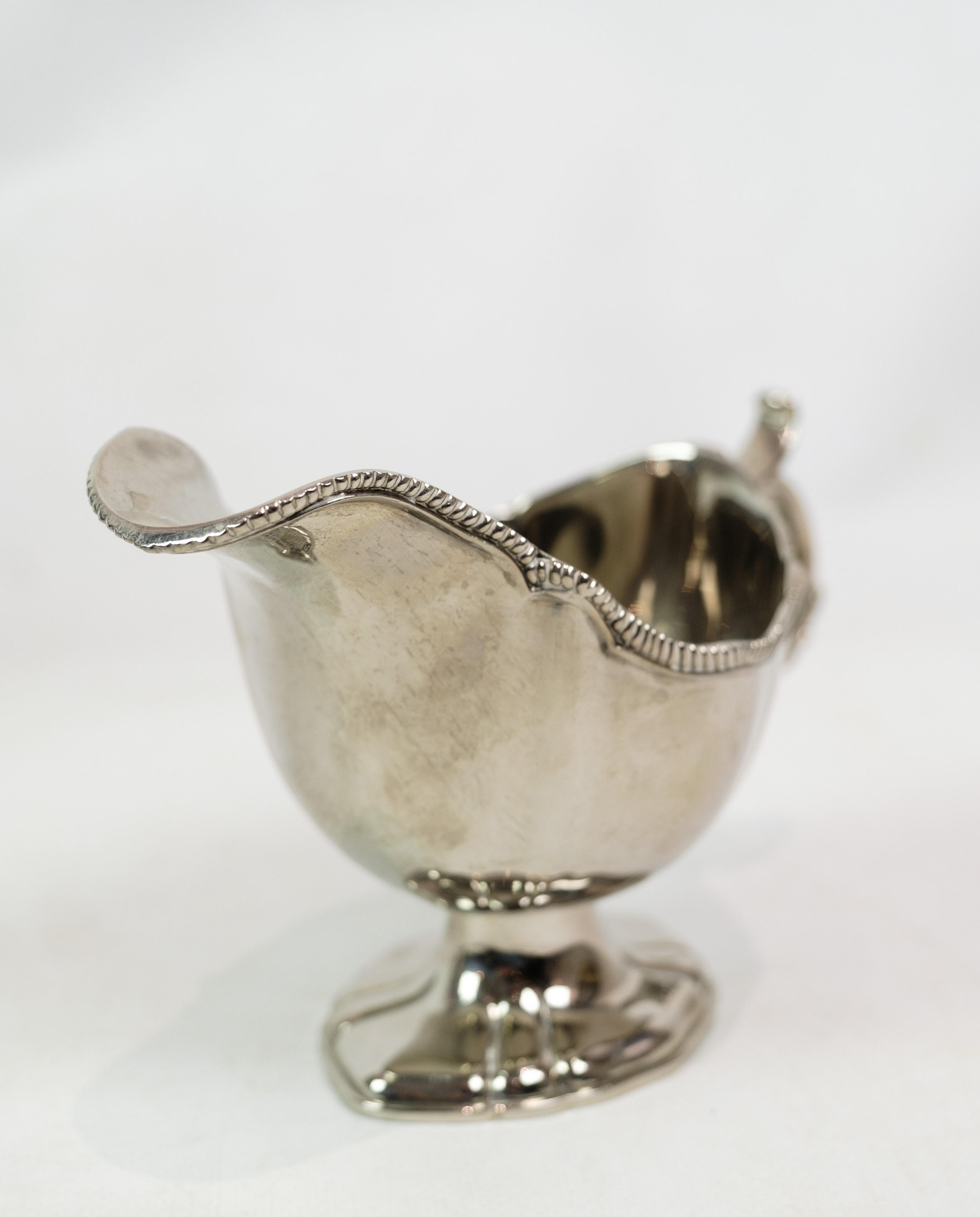 Saucer, silver stain, pearl edge, 1930s In Good Condition For Sale In Lejre, DK