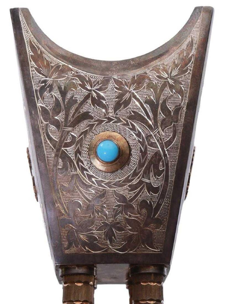Saudi Arabian Islamic Silver and Gold Incense Bukhur Burner with