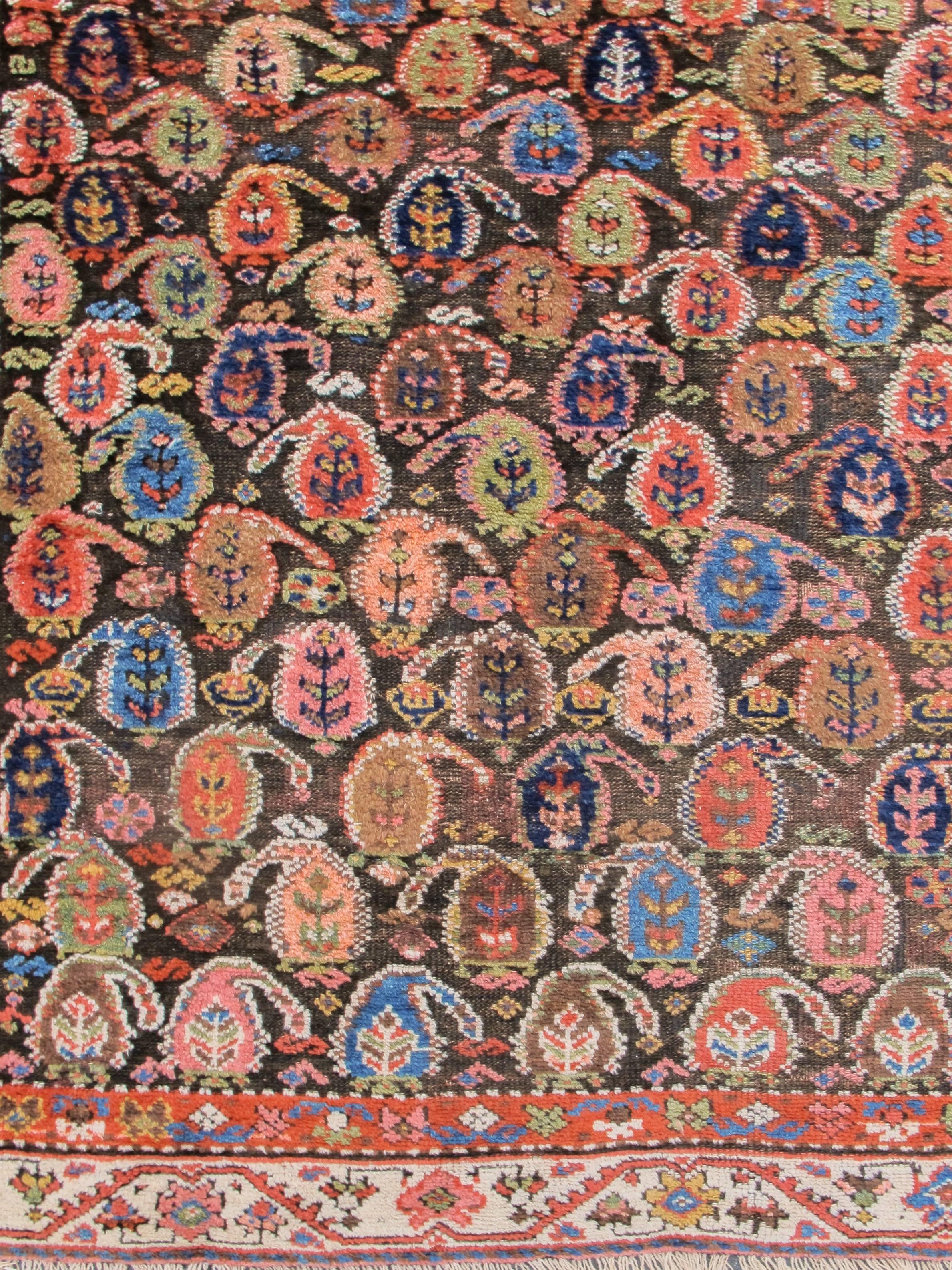 Persian Sauj Bulagh Rug, Late 19th Century