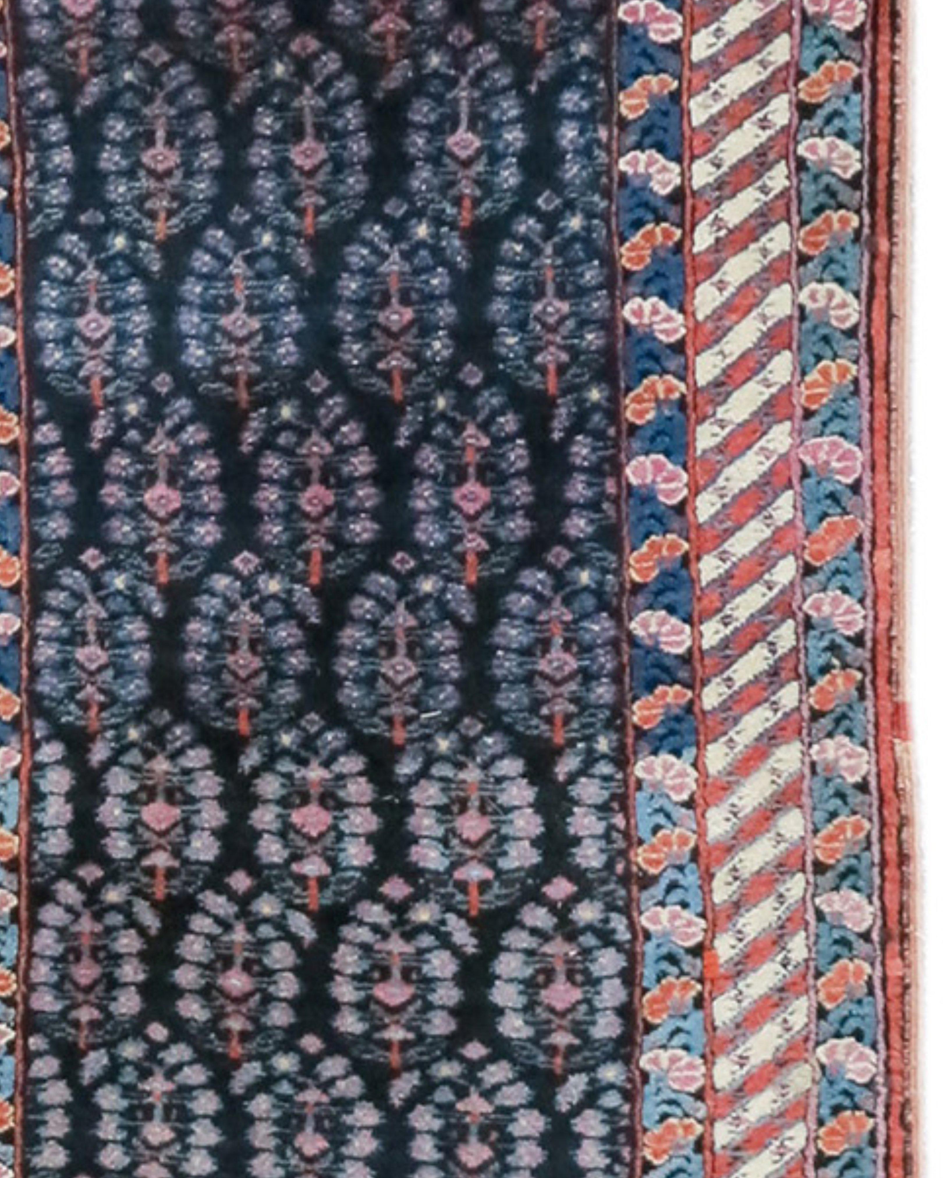 Wool Antique Sauj Bulagh Runner, 19th Century For Sale