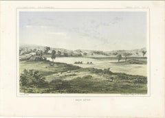 Sauk River Landscape - Tinted Lithograph from the Pacific Railroad Survey, 1856