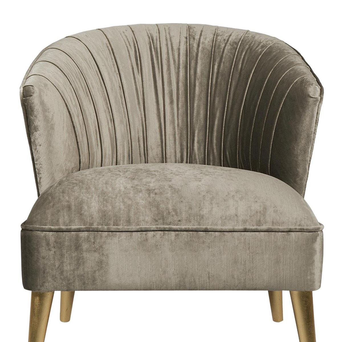 Contemporary Saul Armchair with Grey Velvet For Sale