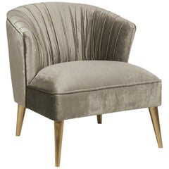 Fauteuil Saul en velours gris