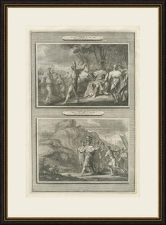 Saul Kills the Priests of Nob and David Escapes Saul, Mortier Bible circa 1700