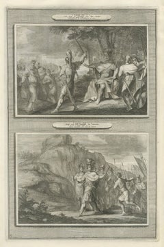 Saul Kills the Priests of Nob and David Escapes Saul, Mortier Bible circa 1700