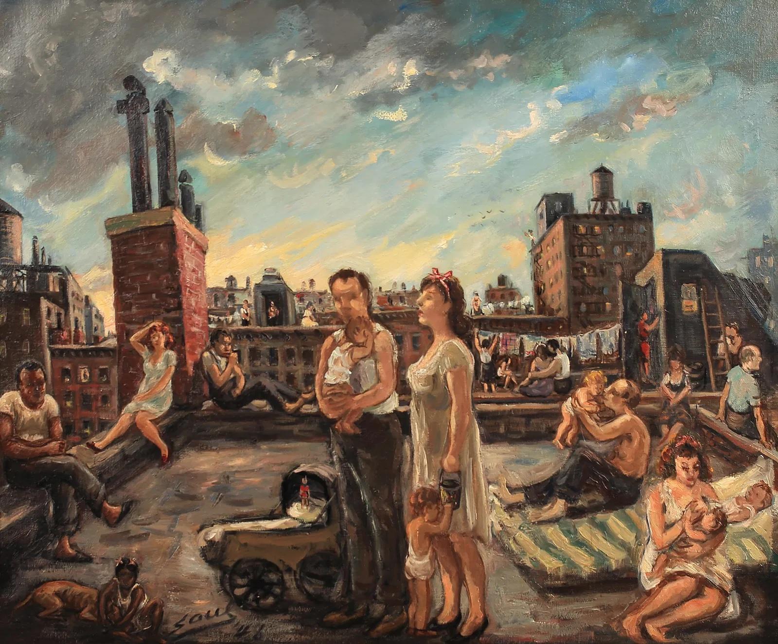 Depression Era Mid 20th Century Social Realism Modern WPA American Scene NYC