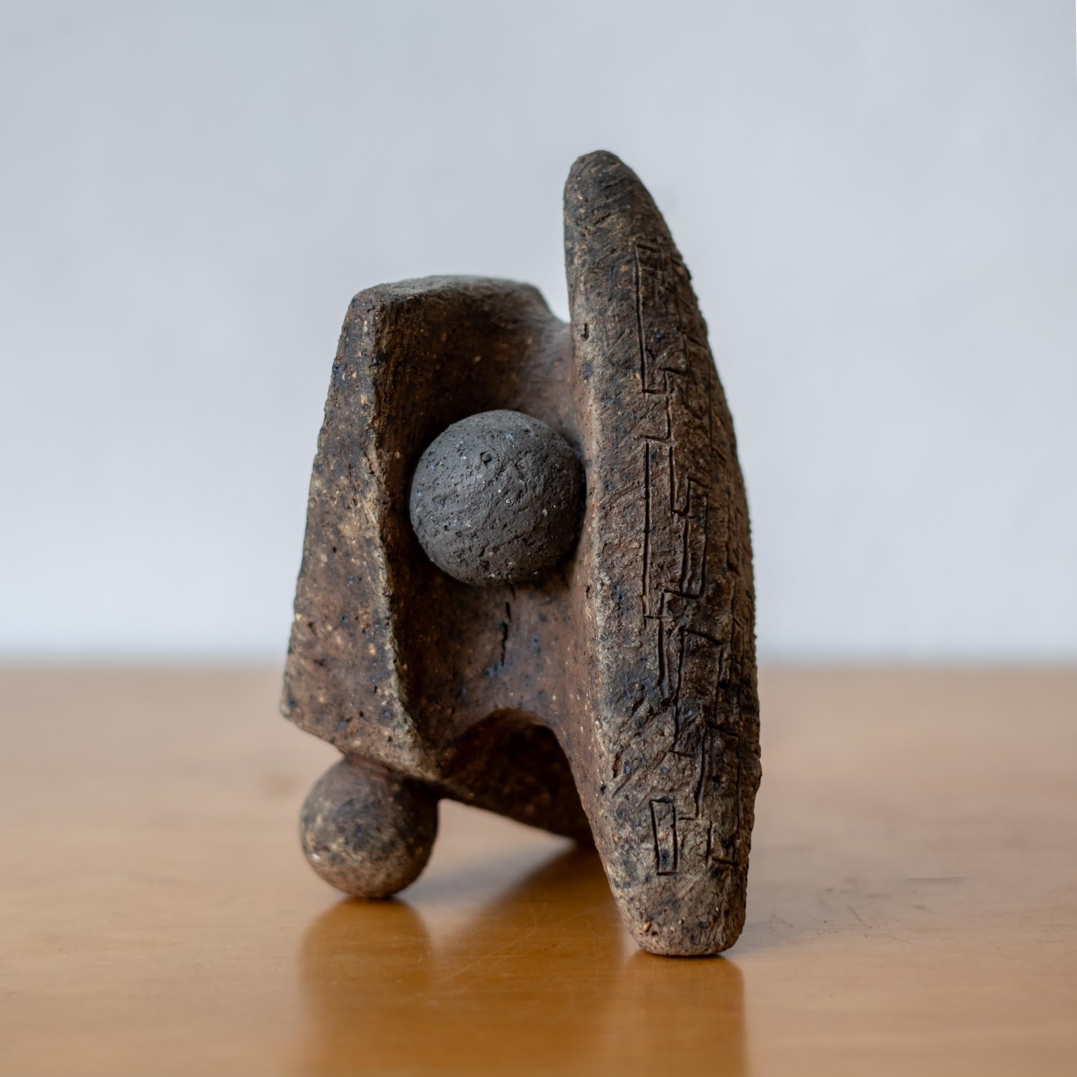 Saúl Moreno Scultura astratta modernista messicana in pietra e metallo in vendita 6