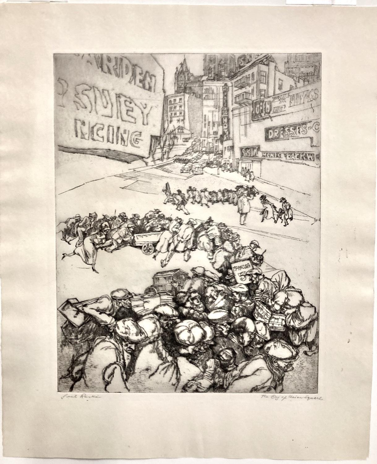 Saul Raskin, The Cry of Union Square, about 1935 For Sale 1