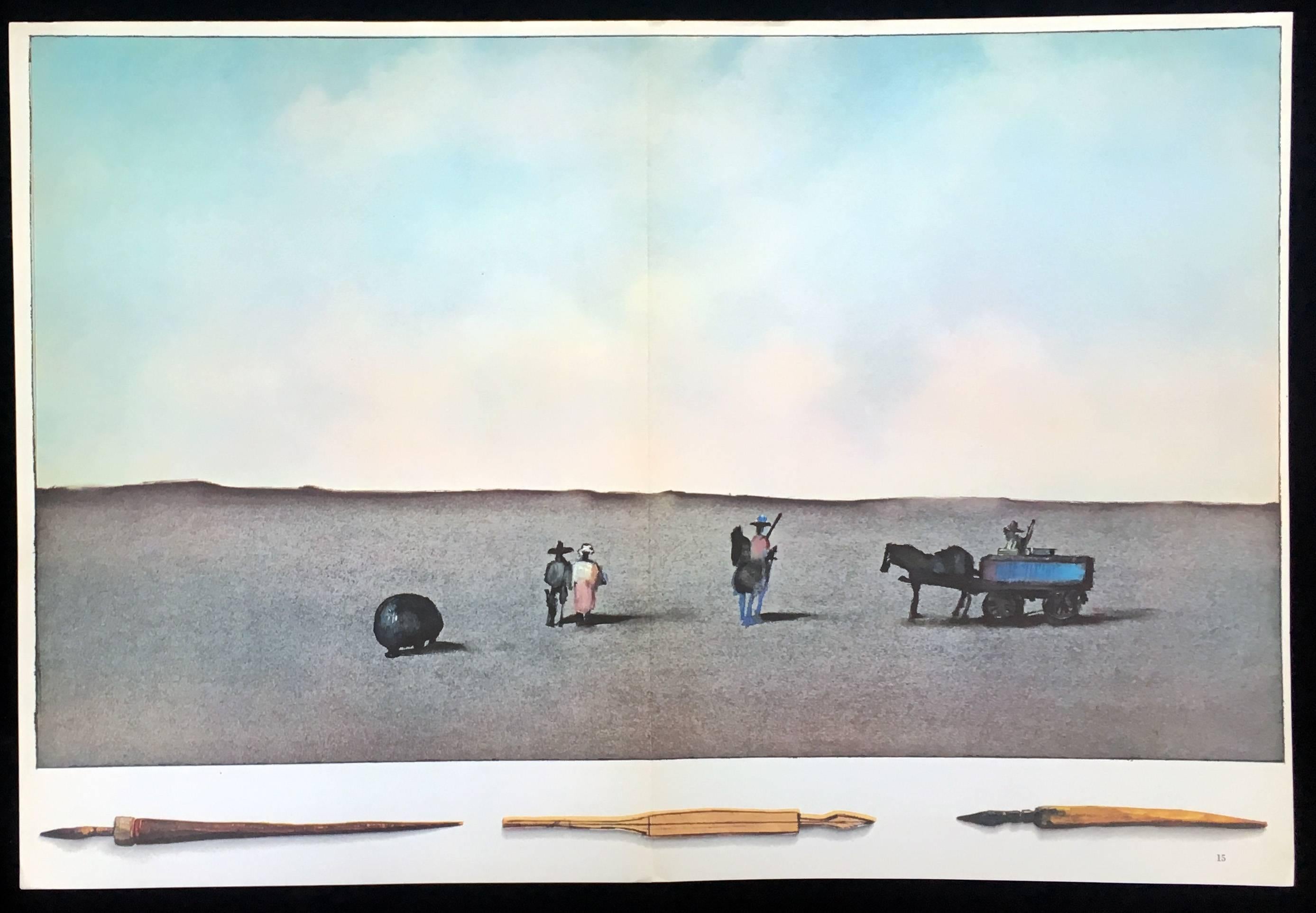 A striking Steinberg color work with surrealist-like overtones; published by Derriere Le Miroir 1973 

Off-set lithograph, 1973
22 x 15 inches
Fold-line in center as issued; very good to excellent condition 

Saul Steinberg (American b. 1914)