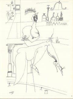1953 Saul Steinberg 'DLM 53-54 Page 23' Modernism France Lithograph