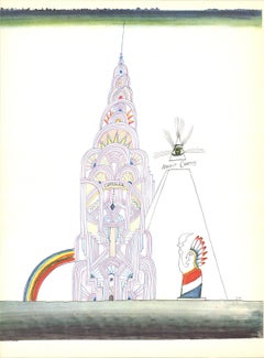 1966 Saul Steinberg 'Untitled' Modernism France Lithograph