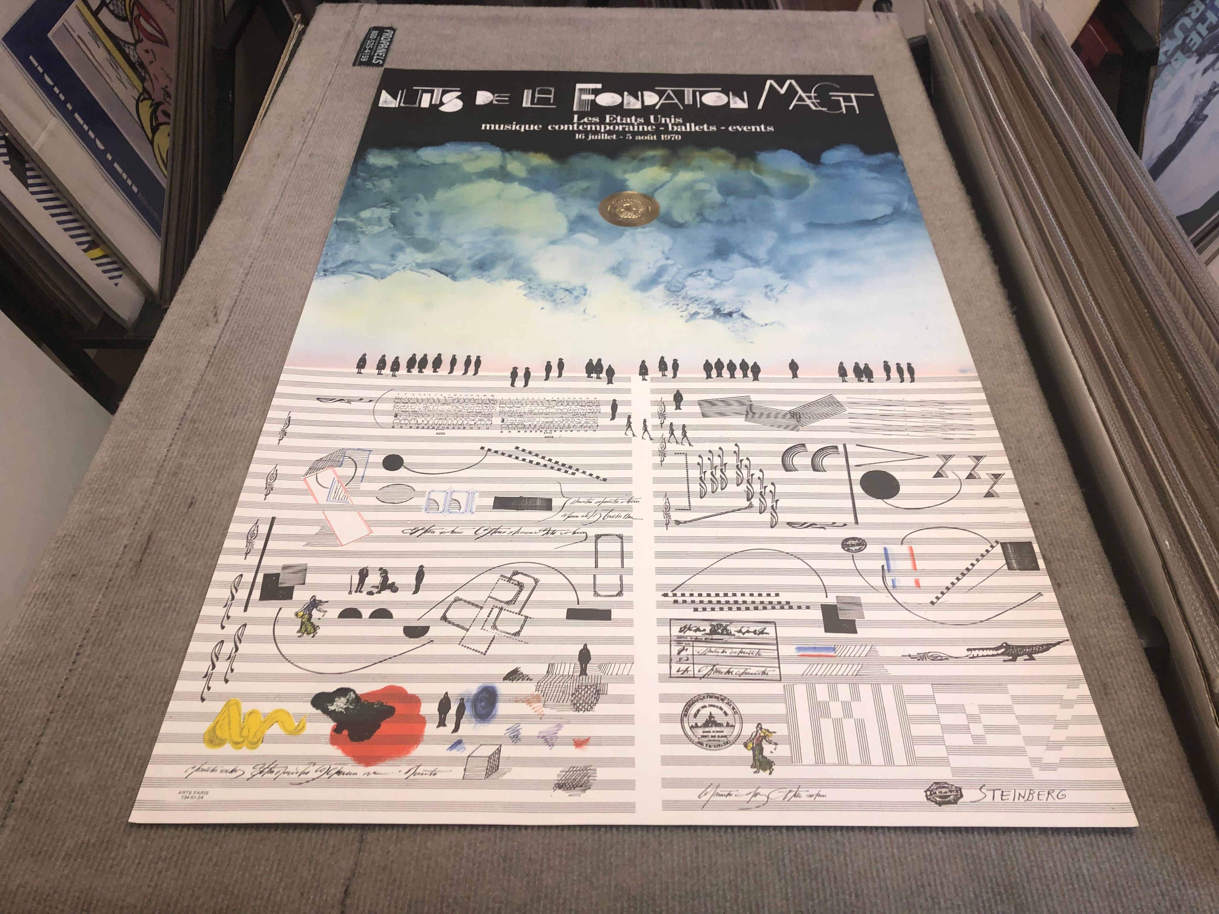 1970 Saul Steinberg 'Nuits De La Fondation' Lithograph For Sale 6