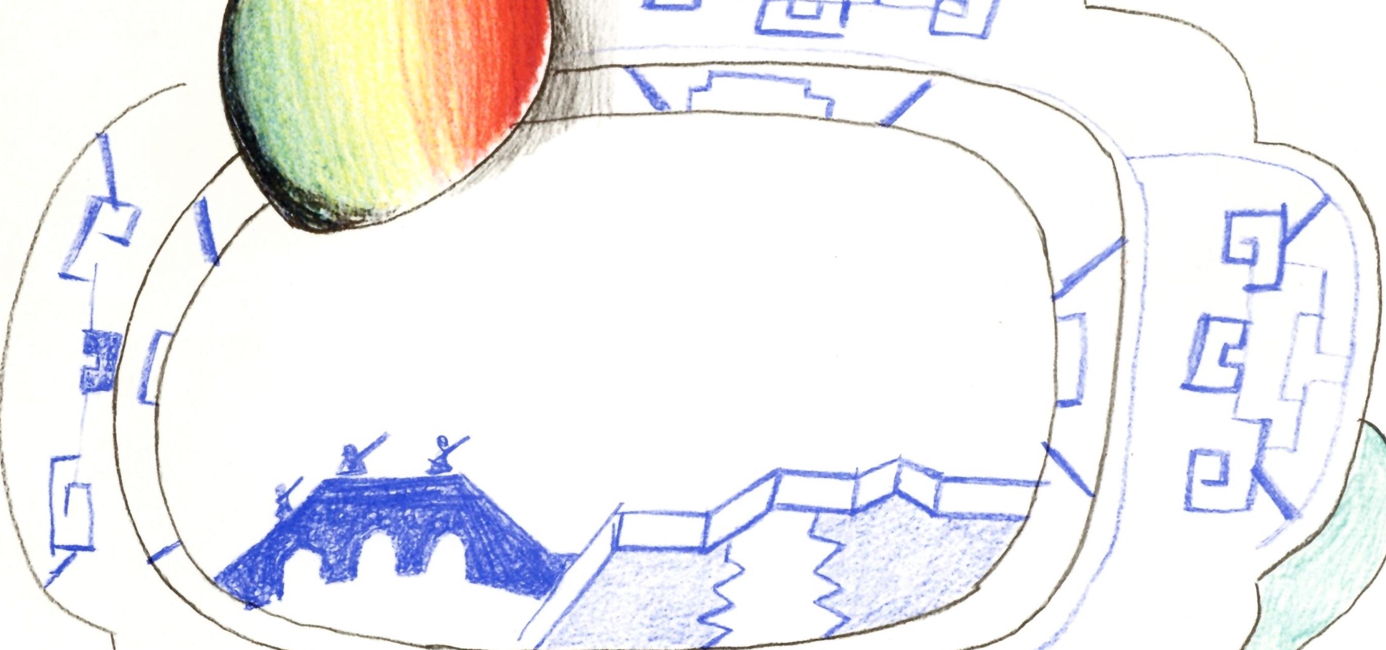Composición, Homenaje a Aimé y Marguerite Maeght, Derrière le miroir - Print Moderno de Saul Steinberg