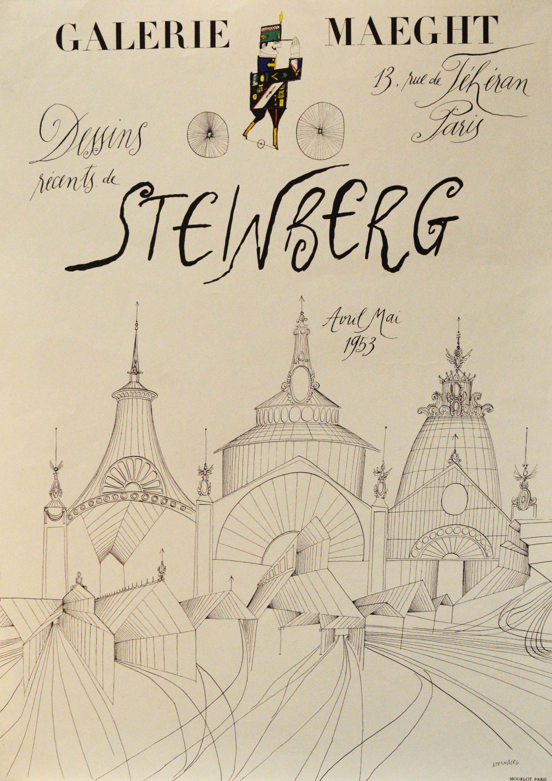 Print de Saul Steinberg - Dessins Récents de Steinberg- Galería Maeght. Publicado por Mourlot Paris.