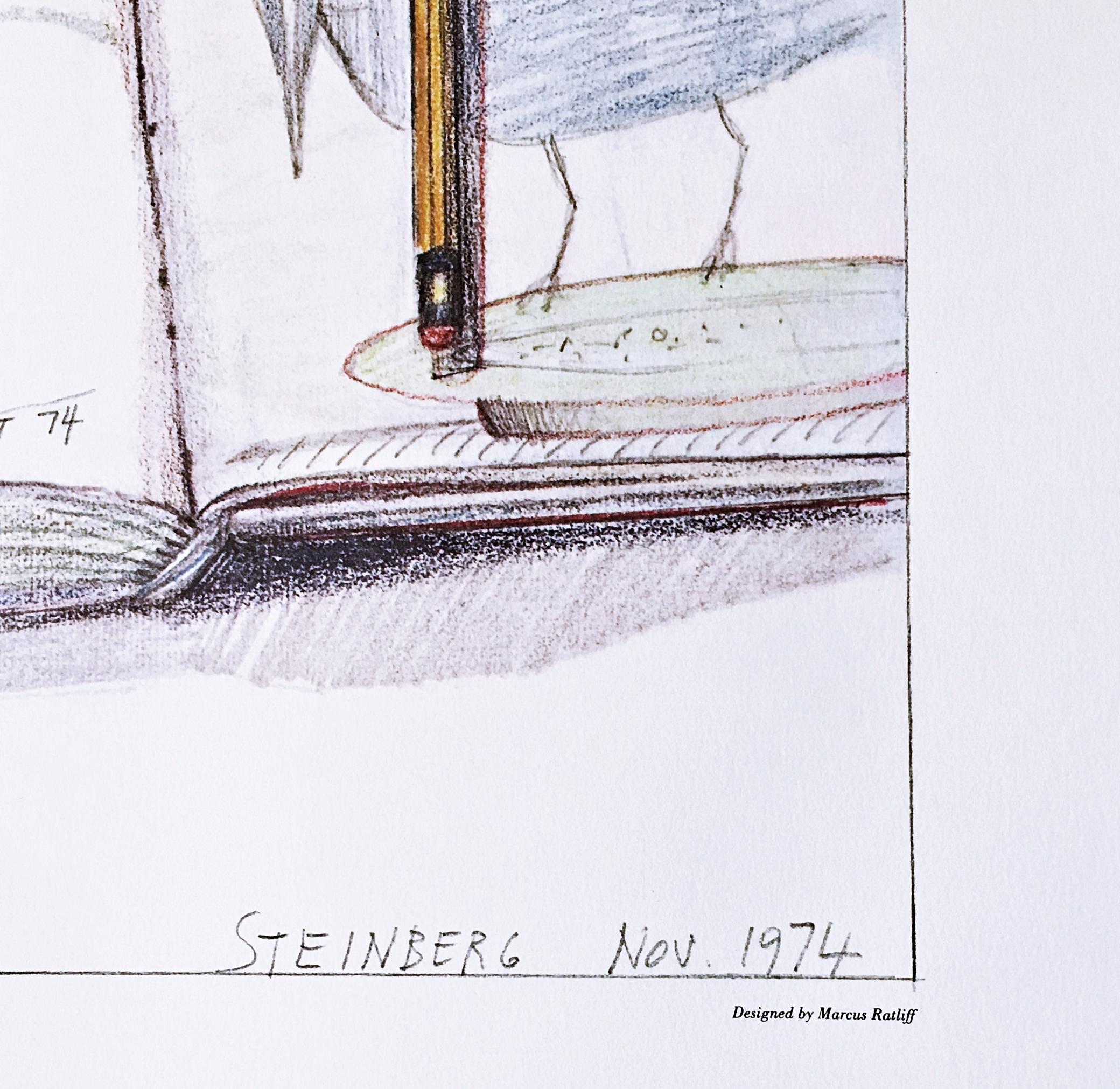 Hirshhorn Museum and Sculpture Garden Exhibition (Hand Signed & Inscribed) - Modern Print by Saul Steinberg