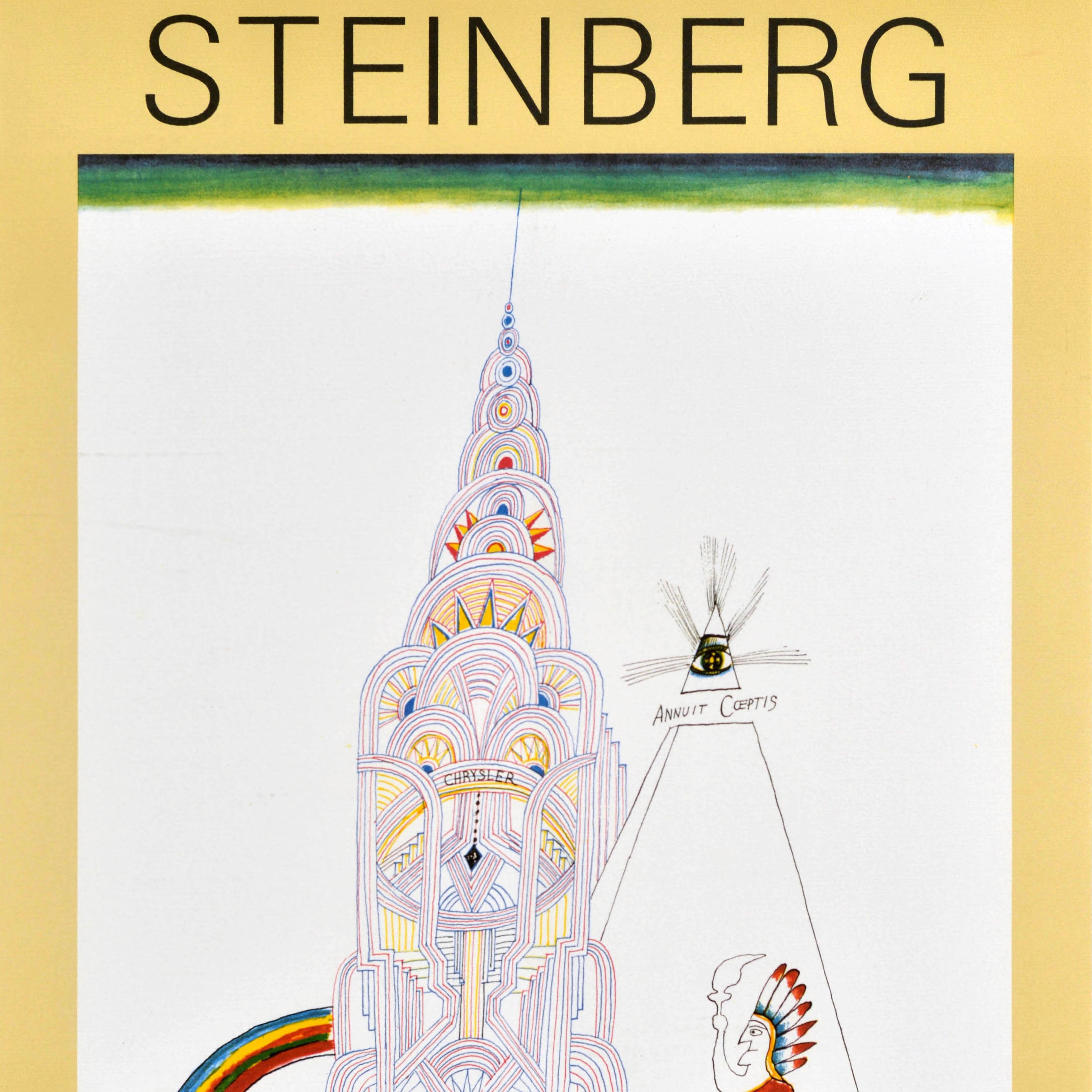 Poster pubblicitario originale d'epoca Saul Steinberg Chrysler Building Maeght in vendita 2