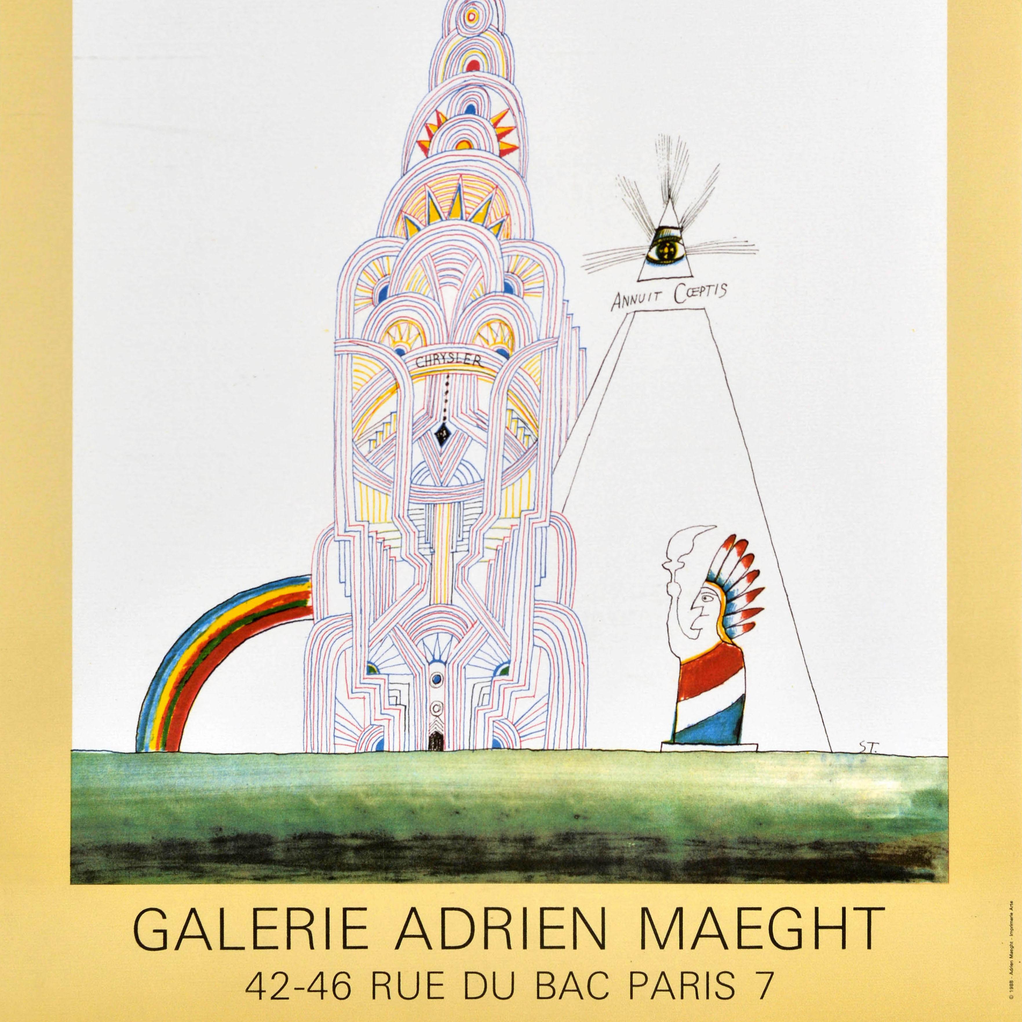 Poster pubblicitario originale d'epoca Saul Steinberg Chrysler Building Maeght in vendita 3