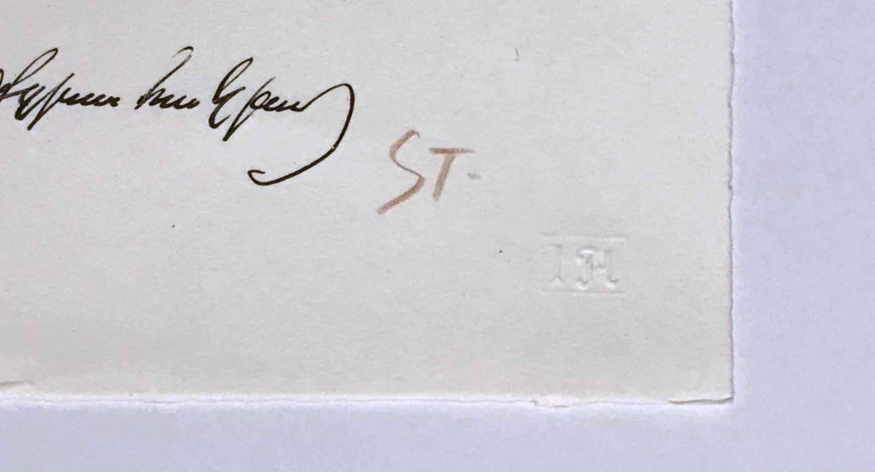 Arte de Sam, de la cartera internacional de Nueva York, litografía firmada/n de 1966 - Print de Saul Steinberg
