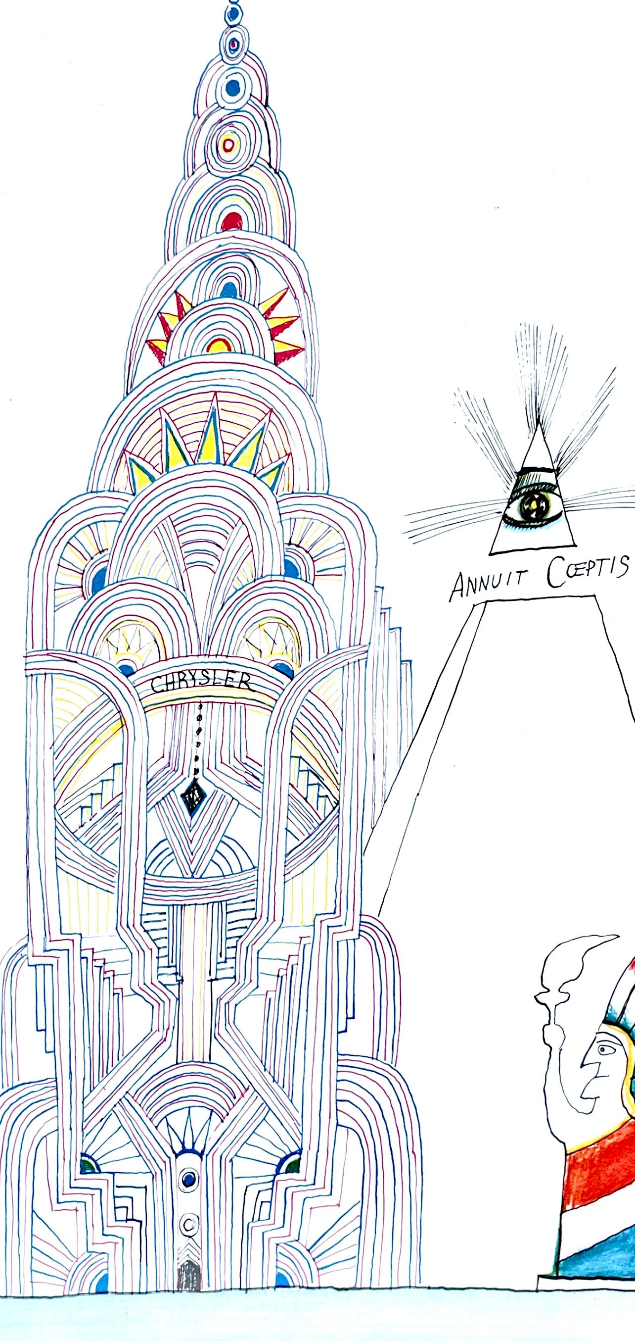 Saul Steinberg, Chrysler Building, L'édition de tête (after) For Sale 1
