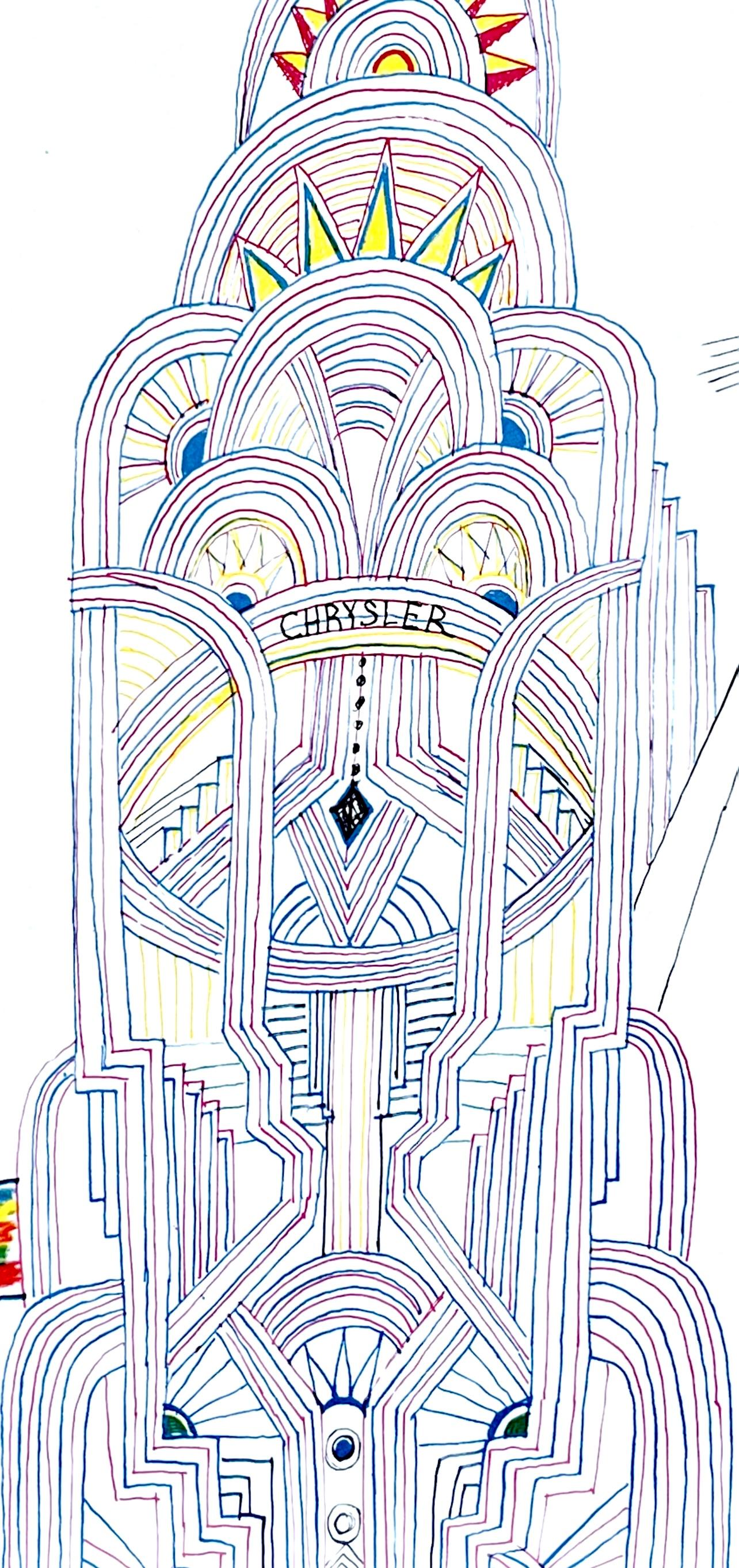 Saul Steinberg, Chrysler Building, L'édition de tête (after) For Sale 2