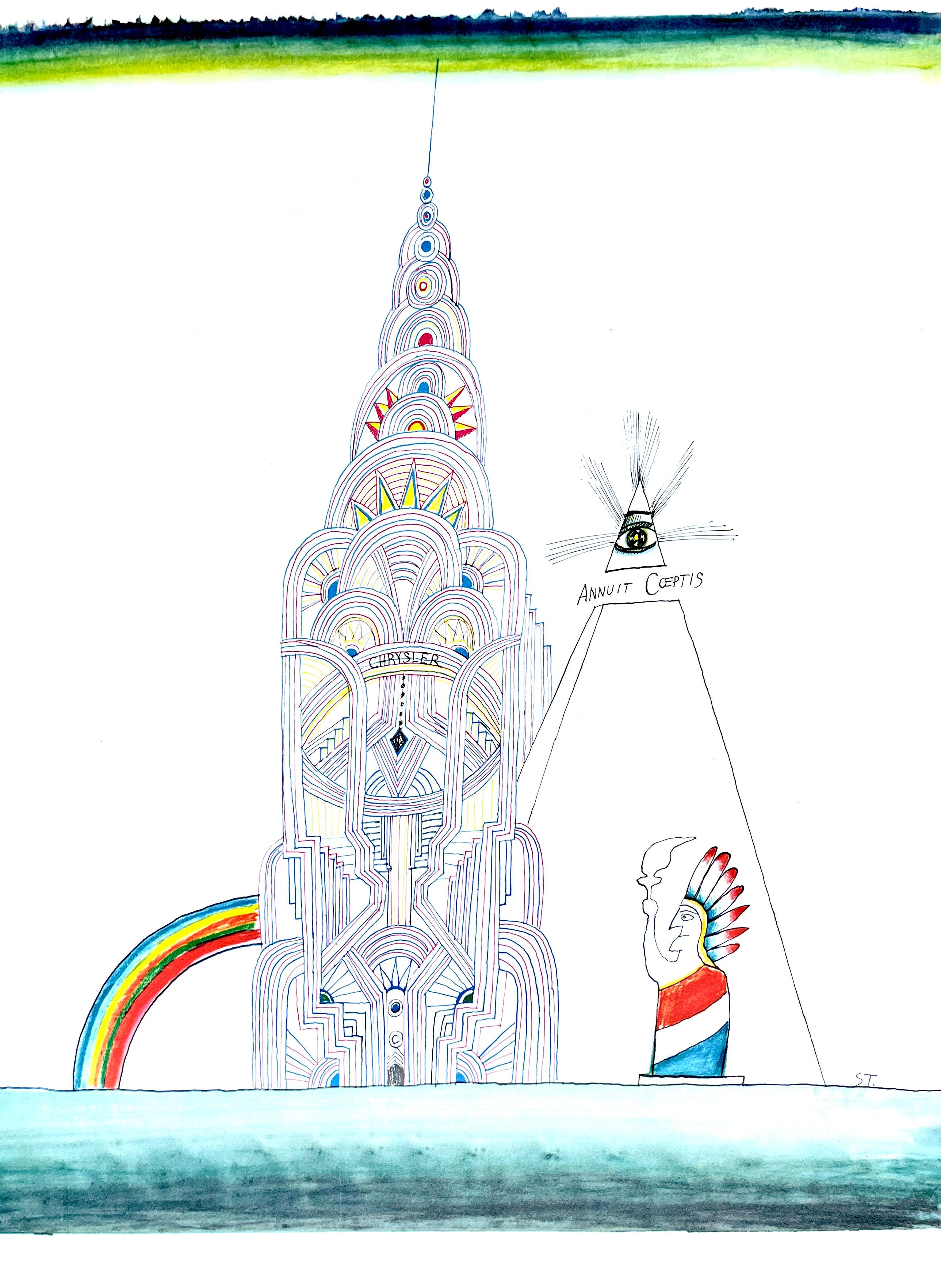 Saul Steinberg, Chrysler Building, L'édition de tête (after) For Sale 5