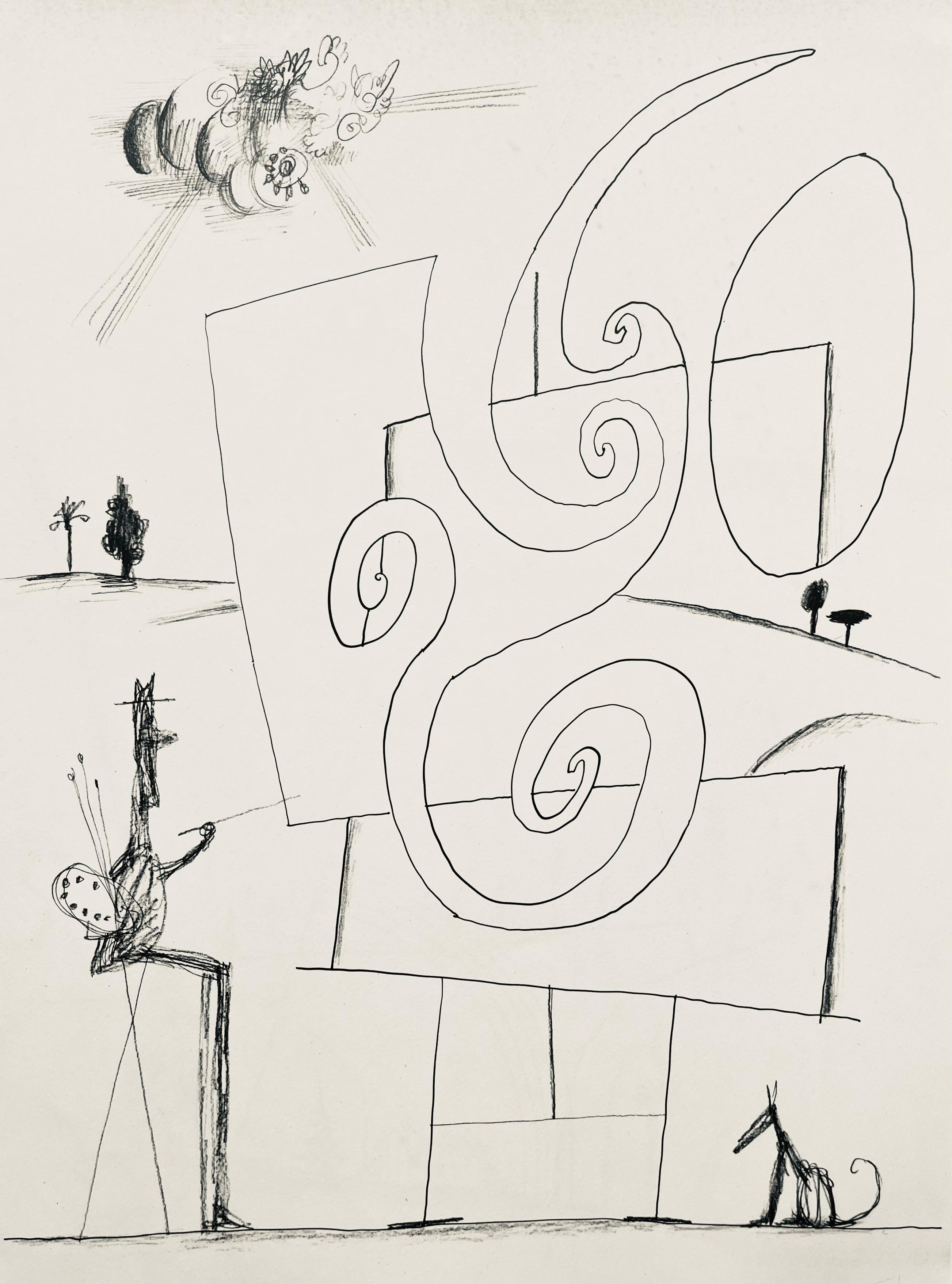 Lithograph on vélin de Lana paper. Inscription: Unsigned and unnumbered, as issued. Good condition. Notes: From the folio, tête edition, Consacré a Steinberg, Derrière le miroir, N° 157, 1966. Published by Maeght Éditeur, Paris; printed by Maeght