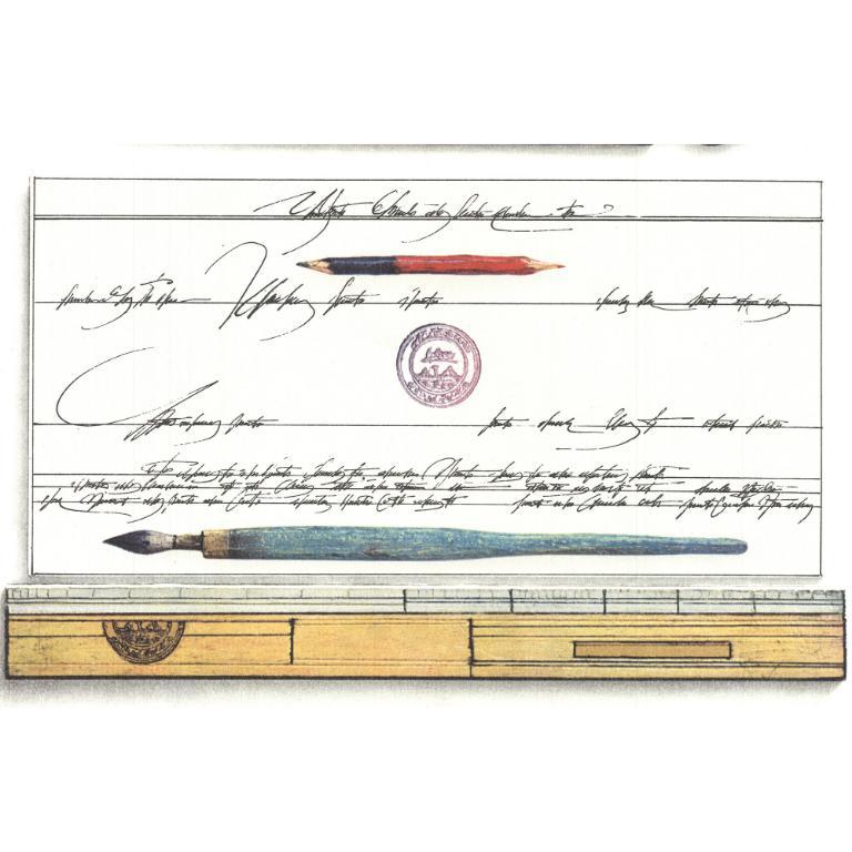 Saul Steinberg 'Crayon Et Paysage' 1973- Lithograph For Sale 3
