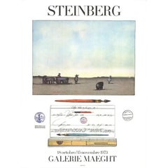 Saul Steinberg 'Crayon Et Paysage' 1973- Litografía