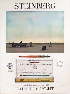 Lithographie de Saul Steinberg, Galerie Maeght, signée et numérotée au crayon