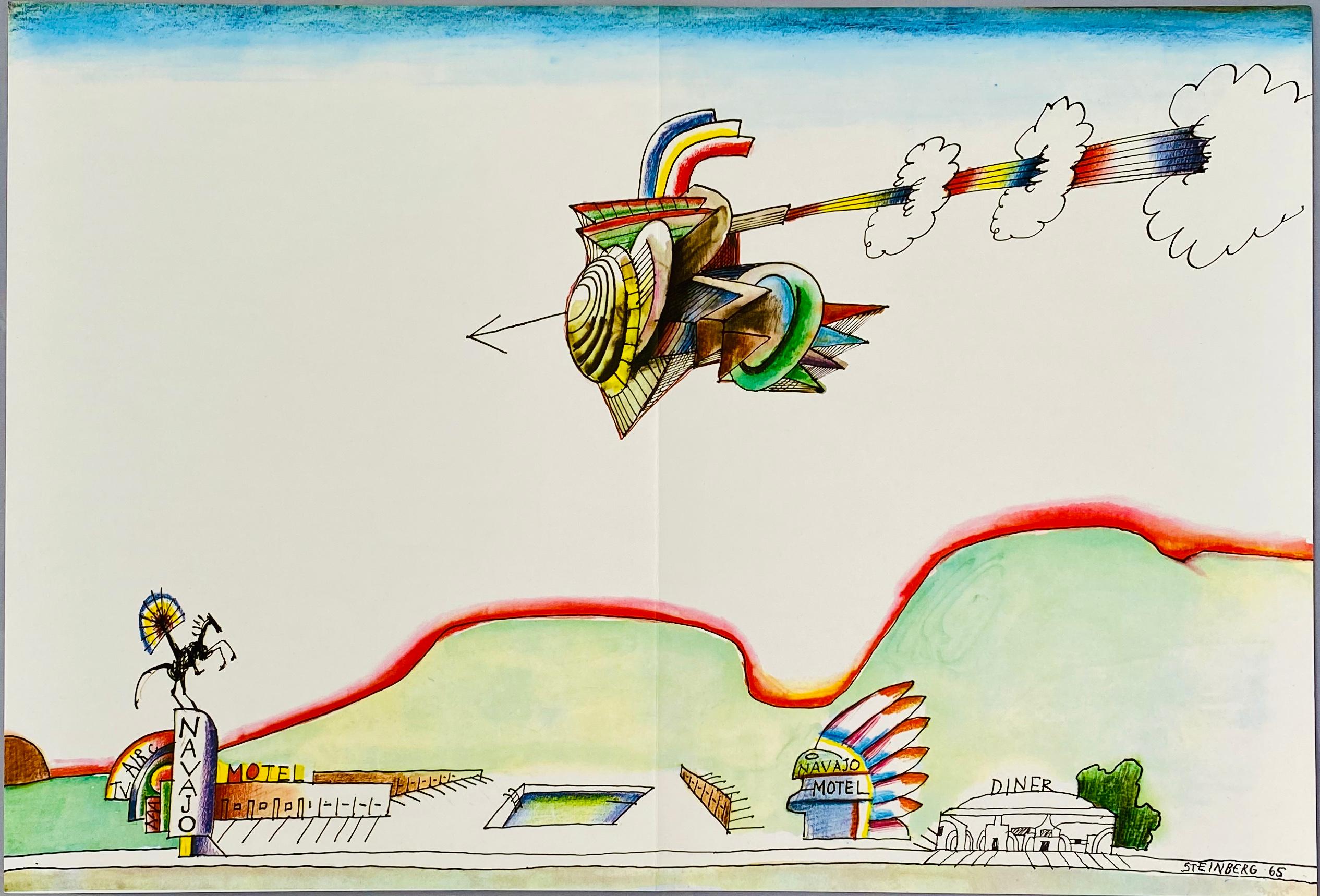 Saul Steinberg lithograph 1970s (Saul Steinberg prints) 