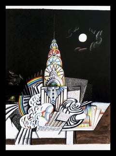 Saul Steinberg lithographie derrière le miroir
