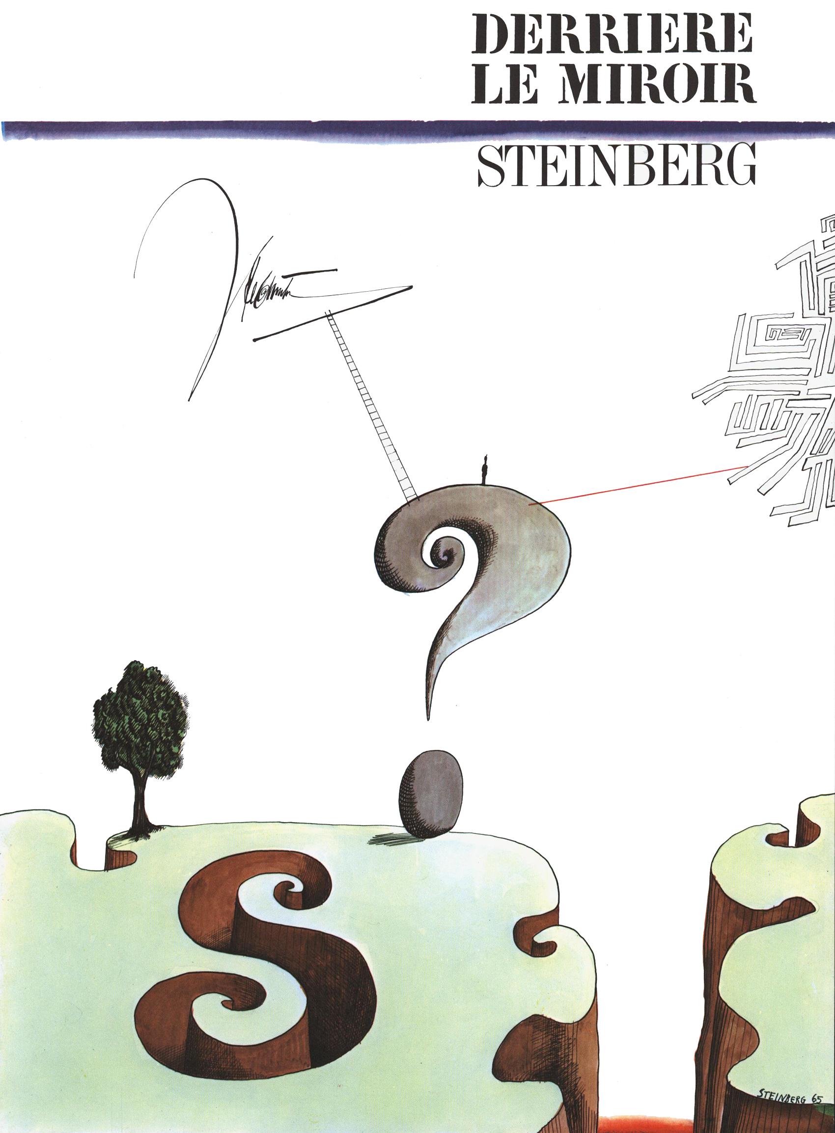 Saul Steinberg Derrière le Miroir:
Una copertina litografica pubblicata nel 1970 circa. Ben si presta ad essere incorniciato. Un fantastico pezzo vintage da collezione di Saul Steinberg a portata di mano. 

Litografia a colori. 
11 x 15