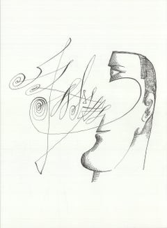 Saul Steinberg 'Portrait' 1966- Lithograph